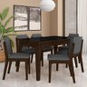 Mesa 1,36 com 6 Cadeiras Libéria Imbuia/preto/cinza - M. Arapongas Imbuia/preto/suede Cinza - 2