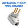 Kit 4 Plug Pino Macho Prensa Cabo Gigante Tomada 10a 250v Ilumi Cor:branco - 4
