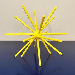 Ouriço Decorativo G - 20 Cm Altura - Estatueta - Decoração -Toque 3D: Amarelo - 1