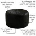 Ver imagem 5 de Puff Decorativo Eron 73x73 cm Pes Fixos Courino Tcs 724 Moll