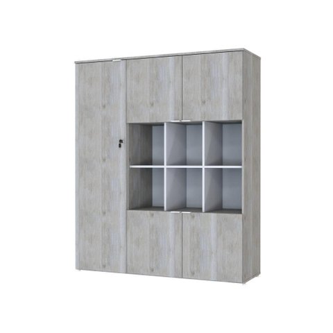Armário Alto com Nichos e 05 Portas 161,5x135x42cm Wlan135 Snow - Branco