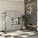 Ver imagem 2 de Armário Alto com Nichos e 05 Portas 161,5x135x42cm Wlan135 Snow - Branco