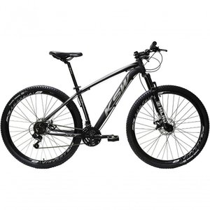 Bicicleta Aro 29 Ksw 24v Tourney Freio Hidraulico Trava e K7 - Preto-prata - 17"