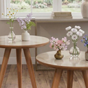 Ver imagem 2 de Conjunto 2 Mesinhas Madeira Canto Lateral Pés Palito Retro Decoração Sala