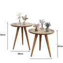 Ver imagem 5 de Conjunto 2 Mesinhas Madeira Canto Lateral Pés Palito Retro Decoração Sala