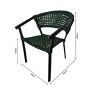 Ver imagem 4 de Cadeira Sofia Corda Náutica Base em Alumínio Premium Preto/verde Musgo