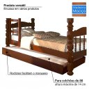 Ver imagem 2 de Cama Auxiliar de Madeira Maciça - Castanho