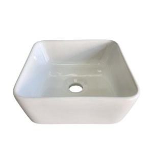 Cuba de Apoio Branca Quadrada Mini 29x29cm Banheiro Lavabo