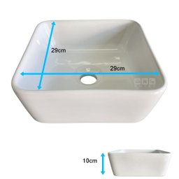 Cuba de Apoio Branca Quadrada Mini 29x29cm Banheiro Lavabo - 2
