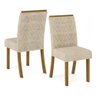 Conjunto Sala de Jantar Mesa 160cm 6 Cadeiras Melinda Casa 812 Nature Off White e Linho - 9