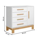 Ver imagem 3 de Conjunto Infantil Encanto Slim Branco Acetinado: Berço Encanto Slim Mini Cama + Cômoda Encanto
