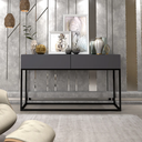 Ver imagem 3 de Aparador Moderno para Hall de Entrada 110 Cm Base Metálica Preta Mdf/mdp Resistente com Gavetas:cinz