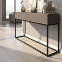 Ver imagem 2 de Aparador Moderno para Hall de Entrada 110 Cm Base Metálica Preta Mdf/mdp Resistente com Gavetas:cinz