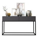 Ver imagem 4 de Aparador Moderno para Hall de Entrada 110 Cm Base Metálica Preta Mdf/mdp Resistente com Gavetas:cinz
