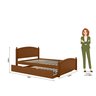 Cama Casal de Madeira com Cama Auxiliar Solteiro Merk - 3