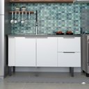 Ver imagem 2 de Gabinete de Cozinha Para Pia de 150 em Madeira Cisne 2 Gavetas Branco - Cozimax