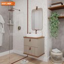 Ver imagem 2 de Gabinete para Banheiro 60cm 100% Mdf 1 Gaveta 1 Porta Basculante Milano Mgm Móveis Cappuccino/
