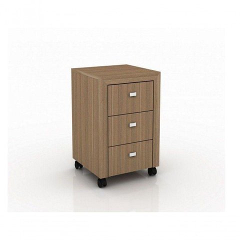 Gaveteiro Para Escritório Home Office Me4108 Mdp Amendoa