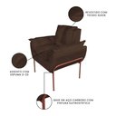 Ver imagem 5 de Poltrona para Escritório Base Cobre Suede Marrom - Belliv Decor
