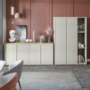 Ver imagem 1 de Conjunto Sala de Jantar 2 Peças Armário Alto e Buffet Balcão Oslo