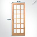 Ver imagem 2 de Folha de Porta Maciça em Eucalipto Acabamento Natural 210x90cm PM14 Estilo Cruzeiro Portas