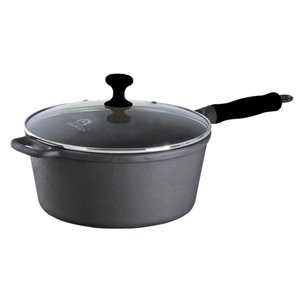 Caçarola Ferro Preto Tampa Vidro 2l 26cm