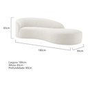 Ver imagem 3 de Divã Recamier Orgânico França 180cm Lado Direito Bouclé Branco - Amarena Moveis