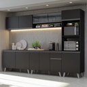 Ver imagem 1 de Armário de Cozinha Completa 300 Cm Preto Nice Madesa 01 Preto