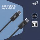 Ver mais imagens de Cabo Preto Elg USB Tipo-C 240W 1 Metro - TC240
