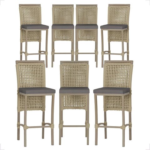 7 Banqueta em Alumínio Roma Fendi Corda Náutica Tecido 11