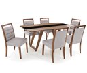 Ver imagem 1 de Conjunto Mesa de Jantar Lovaina Vidro Preto + Cadeiras Tienen Encosto Estofado - 67635