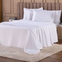 Ver imagem 2 de Kit Cobre Leito Colcha Sublime Percal 300 Fios Toque de Pluma Dupla Face com Fronhas King 03 Peças C