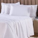 Ver imagem 3 de Kit Cobre Leito Colcha Sublime Percal 300 Fios Toque de Pluma Dupla Face com Fronhas King 03 Peças C