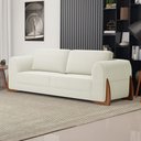 Ver imagem 2 de Sofá Living Bloom 160cm 02 Lugares com Pés de Madeira Bouclê Off White - Desk Design