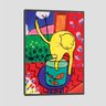 Quadro Henri Matisse O Gato Com Peixes Vermelhos Tela Moldura Preta 63X42Cm - 1