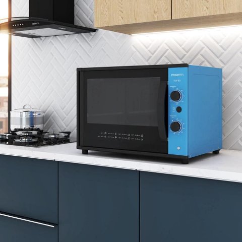 Forno Fogatti Elétrico Bancada Top 60 Litros Azul 220v