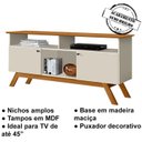 Ver imagem 5 de Painel Com Rack TV 55 Pol 1420X1475 Off White Nature Tebar