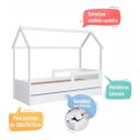 Ver mais imagens de Cama Infantil Montessoriana Solteiro com Gavetas sem Colchão Branco - Completa