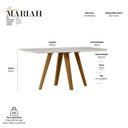 Ver imagem 3 de Mesa para Sala de Jantar Tampo com Vidro/MDF 160cm Base Madeira Maciça Mariah