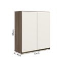 Ver imagem 4 de Armario Aereo 2 Portas Mdf 70 Cm Kali 12208 Carvalho Toq Off White Cetim Nicioli