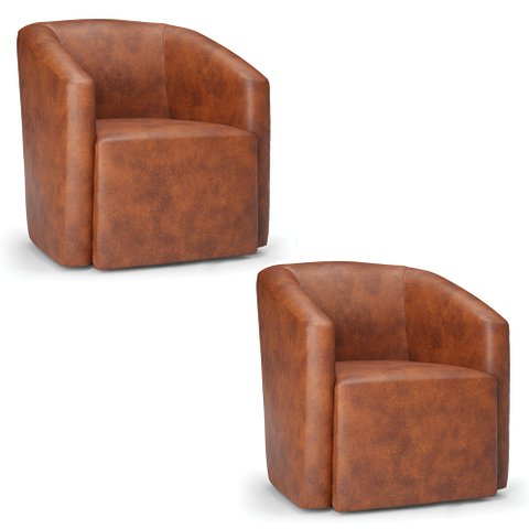 Poltrona Decorativa Orgânica Kit 2 Stella Max Sintético Pu D03 - D’Rossi