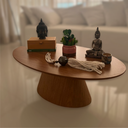 Ver imagem 2 de Mesa de Centro Cone Oval 120x90 Cm Base Madeira Freijó Tampo Freijó Linn Design Decor