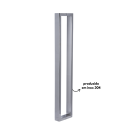 Puxador para Porta Barra Retangular Aço Inoxidavel 100cm Polido 1m - 10