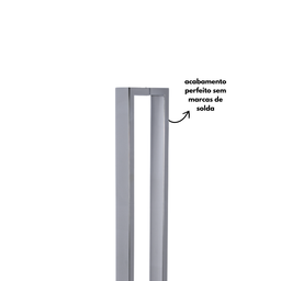 Puxador para Porta Barra Retangular Aço Inoxidavel 100cm Polido 1m - 9