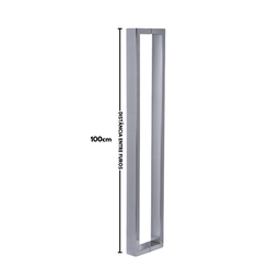 Puxador para Porta Barra Retangular Aço Inoxidavel 100cm Polido 1m - 5