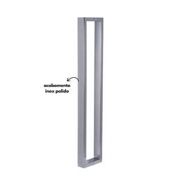 Puxador para Porta Barra Retangular Aço Inoxidavel 100cm Polido 1m - 6