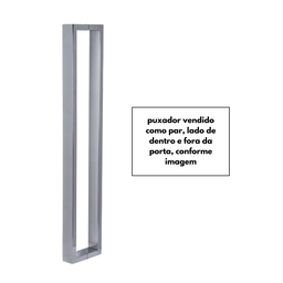 Puxador para Porta Barra Retangular Aço Inoxidavel 100cm Polido 1m - 8