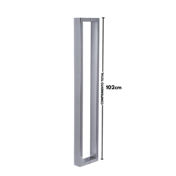 Puxador para Porta Barra Retangular Aço Inoxidavel 100cm Polido 1m - 4