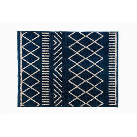 Tapete Art Oasis Desenho 20 Azul 2,00x3,00 Toque Macio Base Antiderrapante Ideal para Sala de Estar
