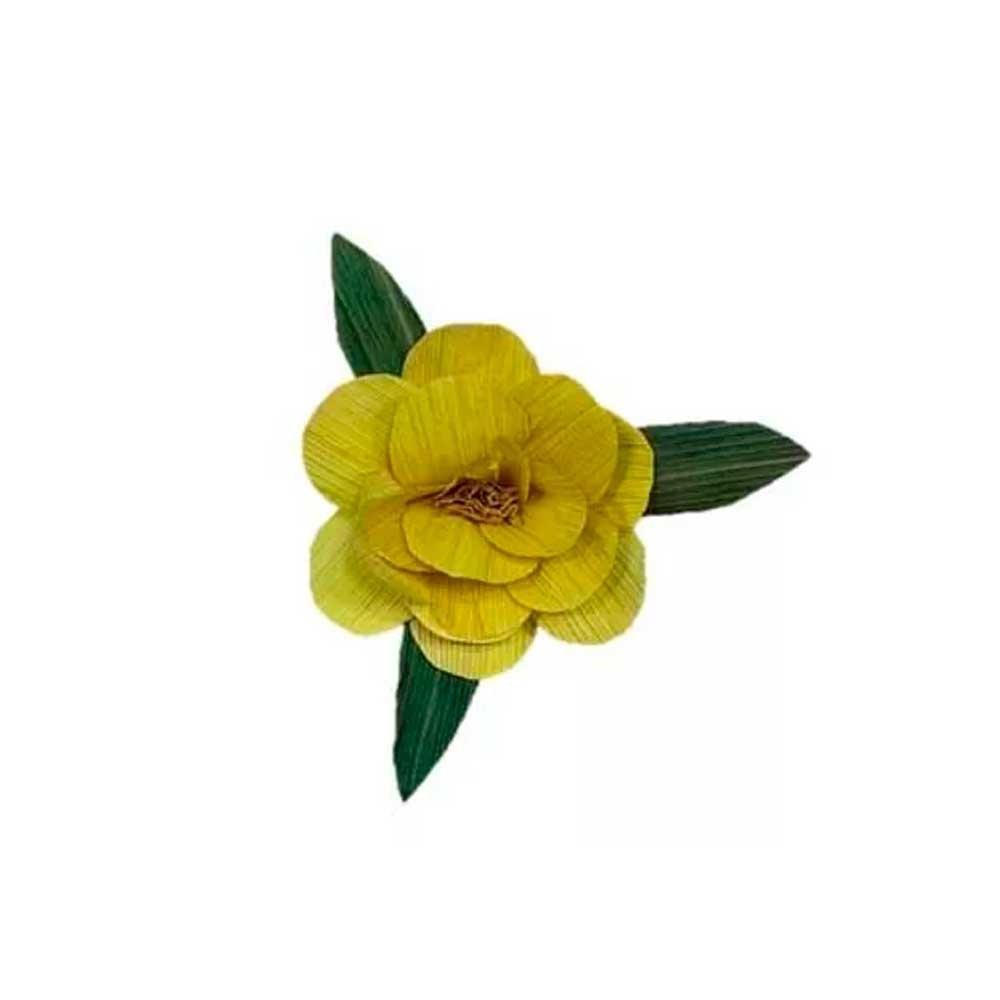 Argola De Guardanapo Auguri Casa Flor Palha Amarela - 1